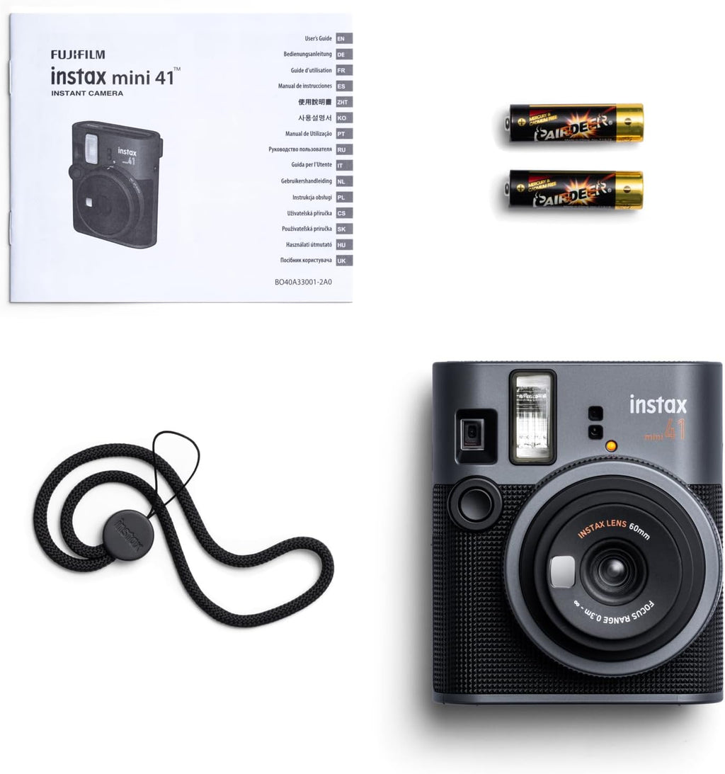 Fujifilm Instax Mini 41 Film Camera, Black/Grey