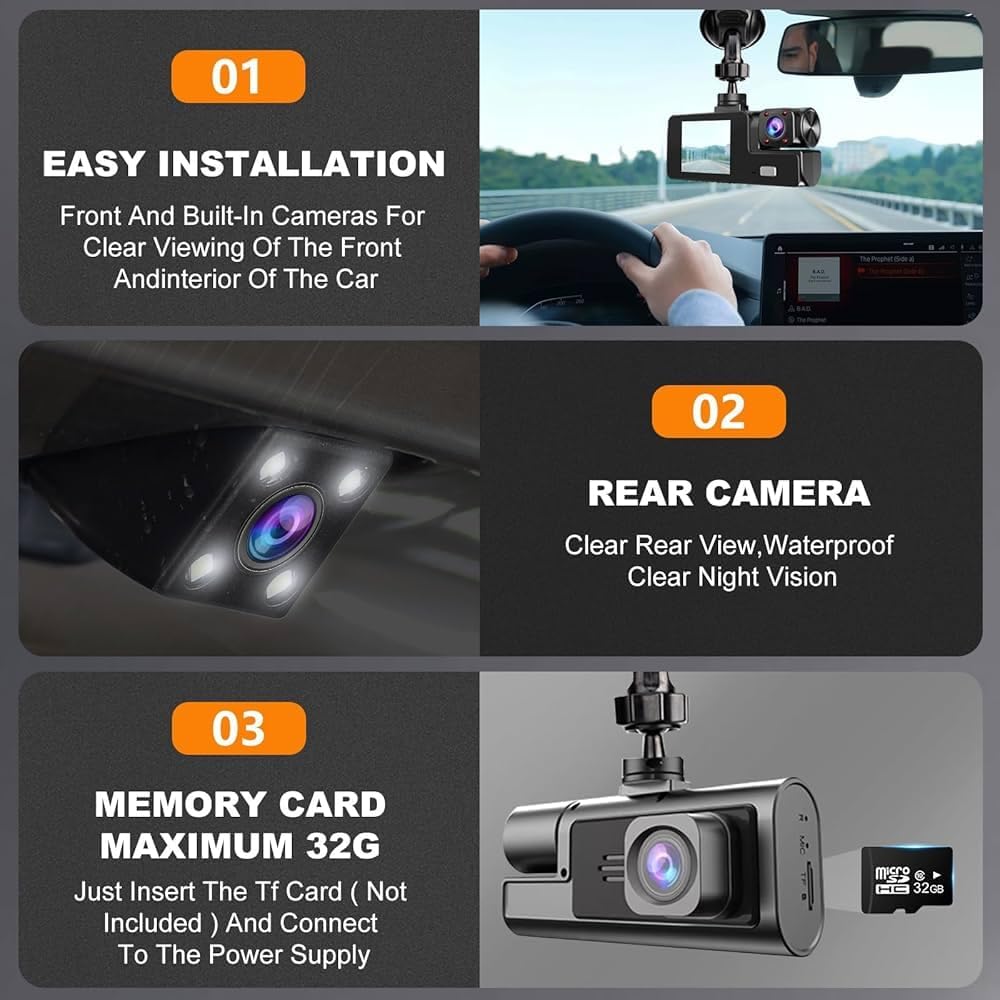 Smart Driving Recorder Vehicle Blackbox DVR, 4K Full HD, G-Sensor, Loop Recording
