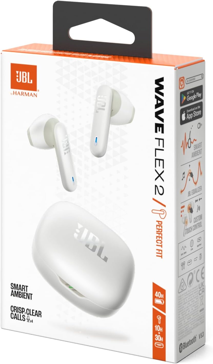 JBL Wave Flex 2 True Wireless In-Ear Headphone, White