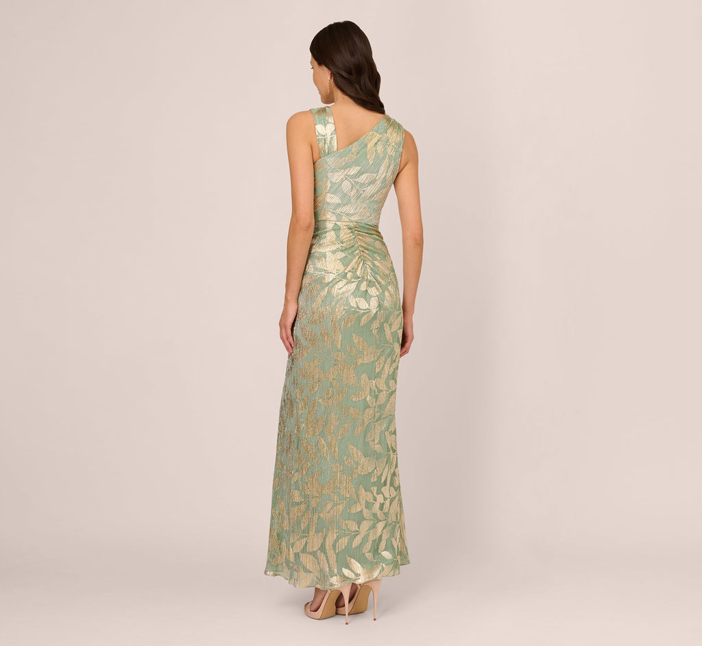 Adrianna Papell AP1E211044W Long Metallic Evening Slit Dress