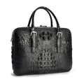 DON JOHN Laptop Bag Genuine Crocodile Leather Handbags Black Messenger Men's