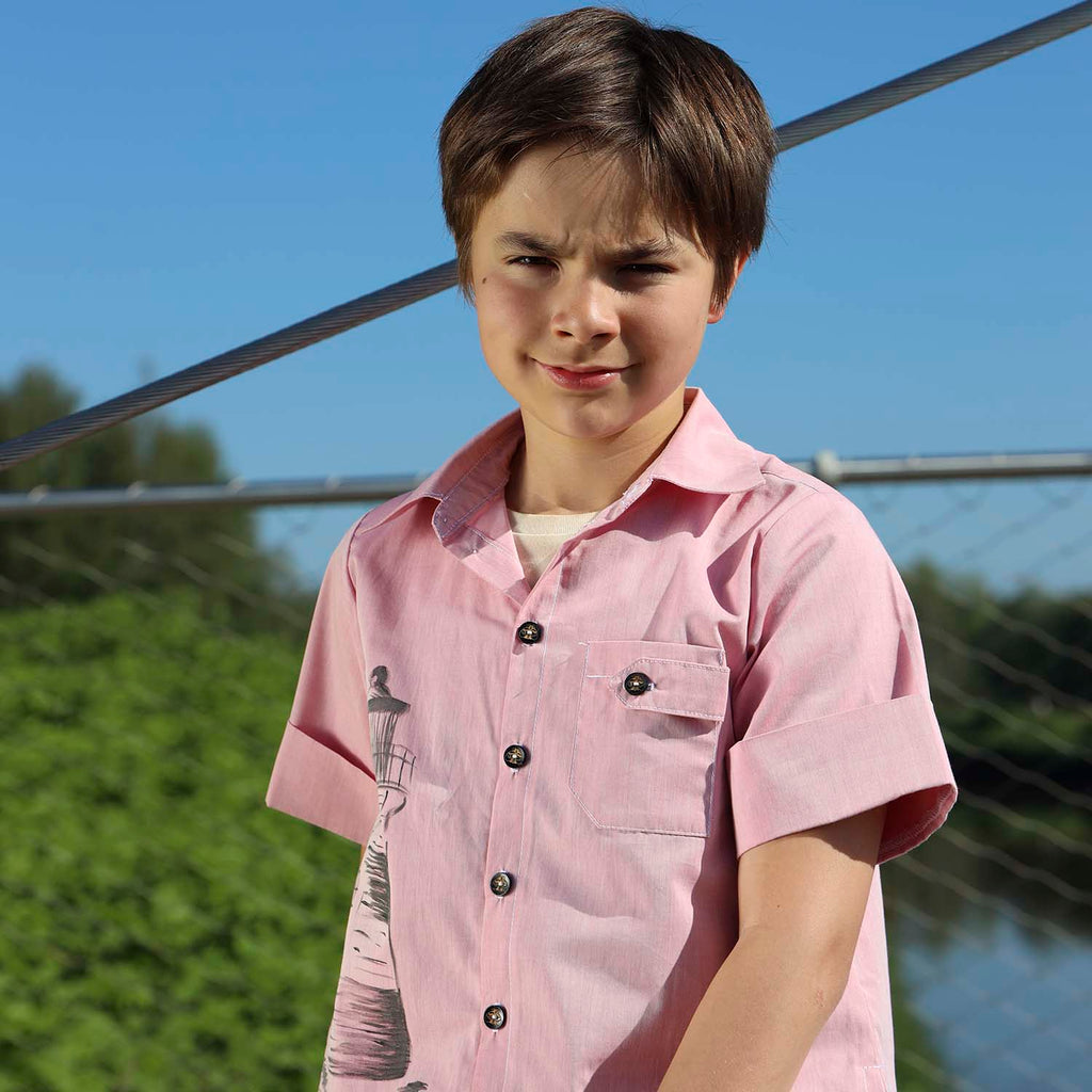Hand-Painted Pink Dress Shirt Limited Edition, GOTS