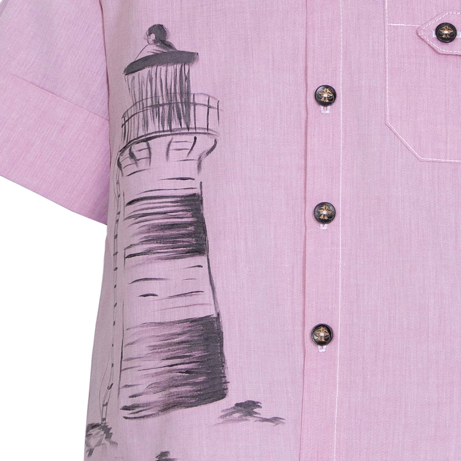 Hand-Painted Pink Dress Shirt Limited Edition, GOTS