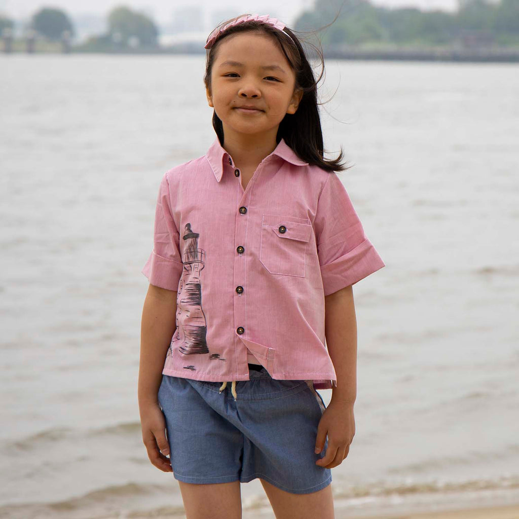 Hand-Painted Pink Dress Shirt Limited Edition, GOTS