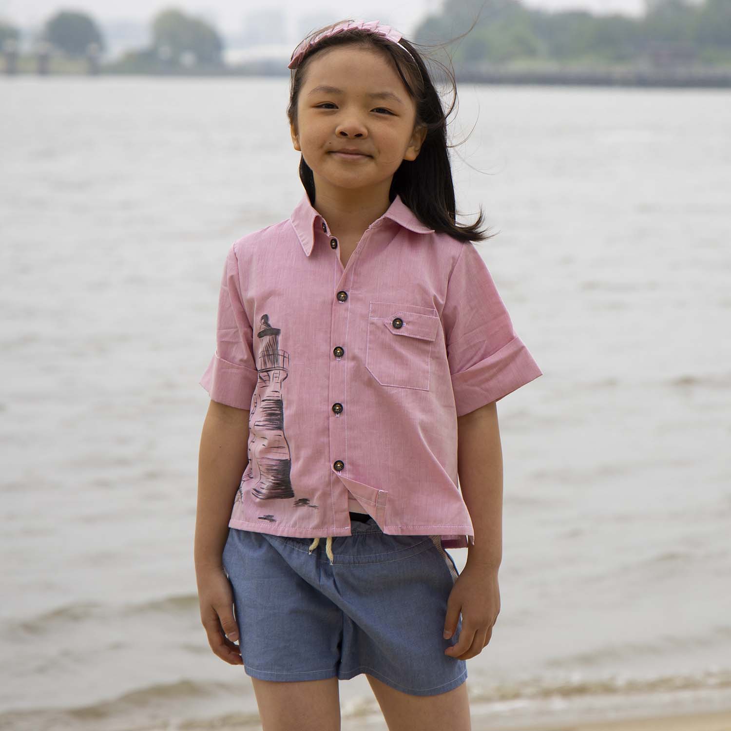 Hand-Painted Pink Dress Shirt Limited Edition, GOTS