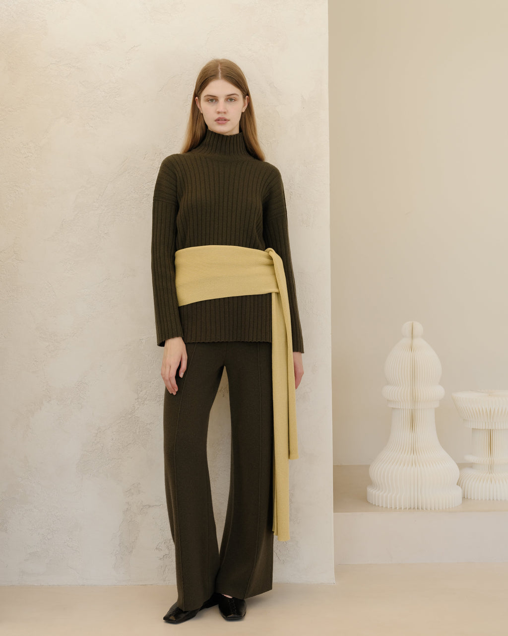 Cashmere Mix Ribbed High Neck