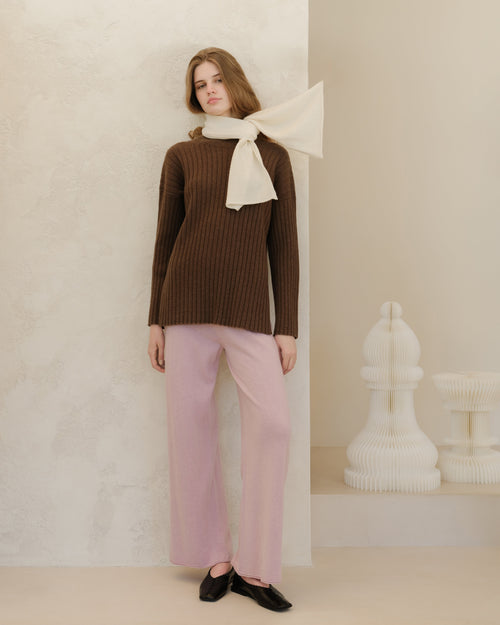 Cashmere Mix Ribbed High Neck