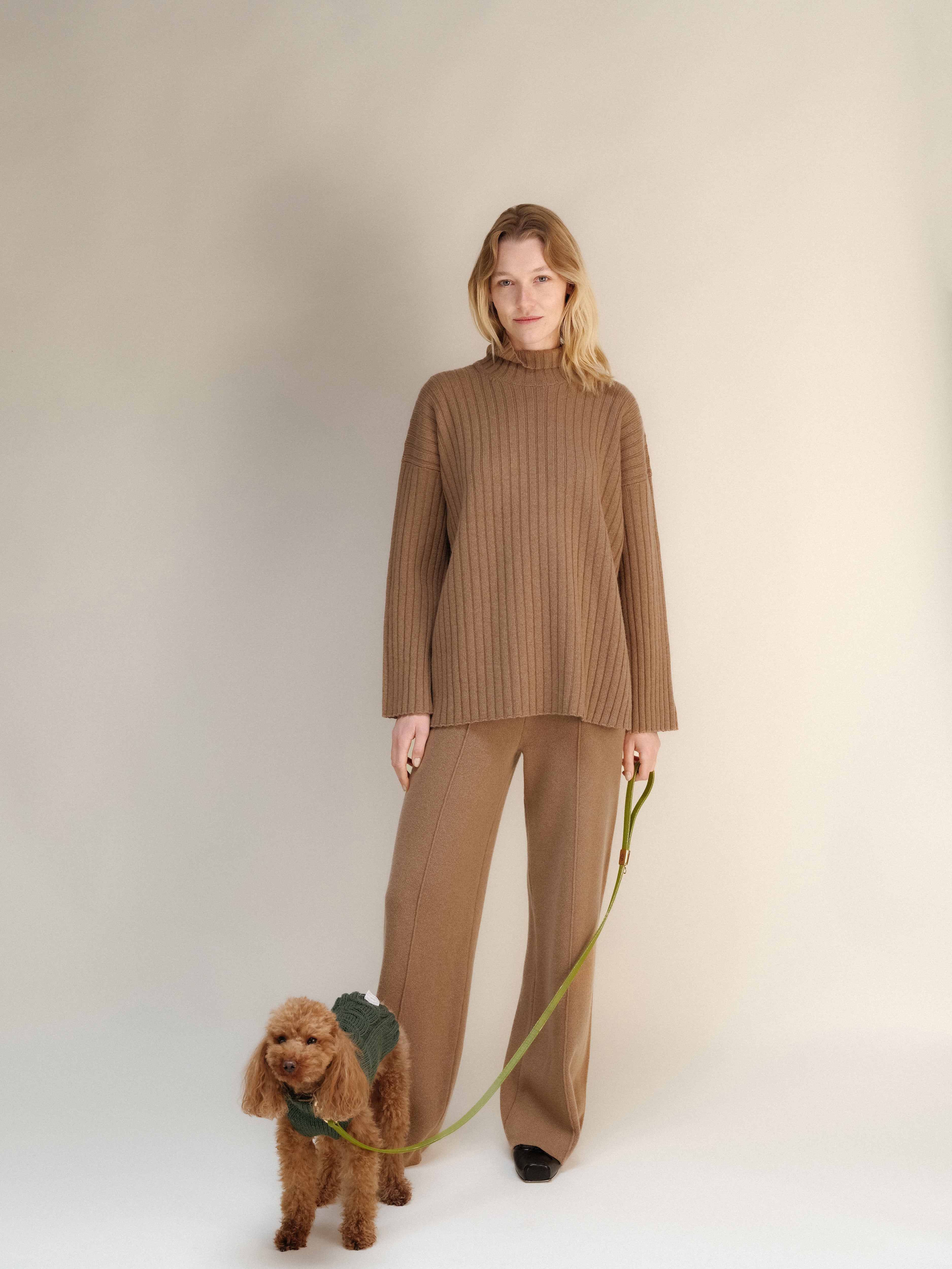Cashmere Mix Ribbed High Neck
