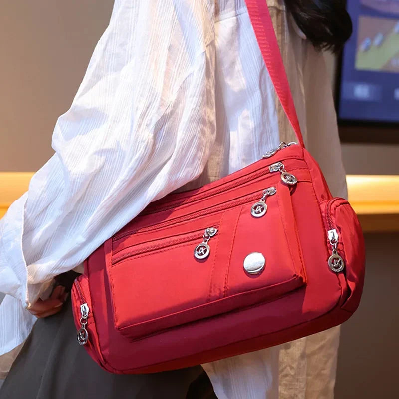 Ladies Handbag Crossbody Travel Bag (Red)