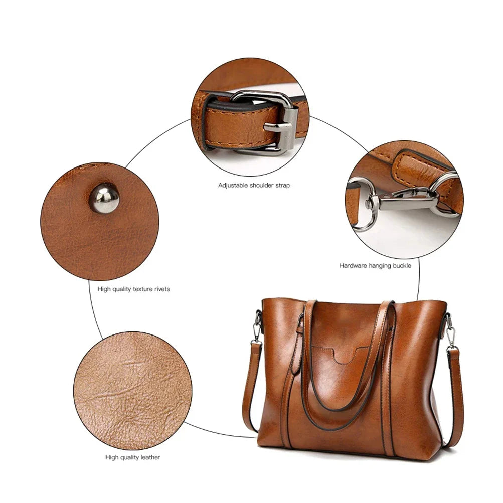 Vintage Leather Shoulder Handbag