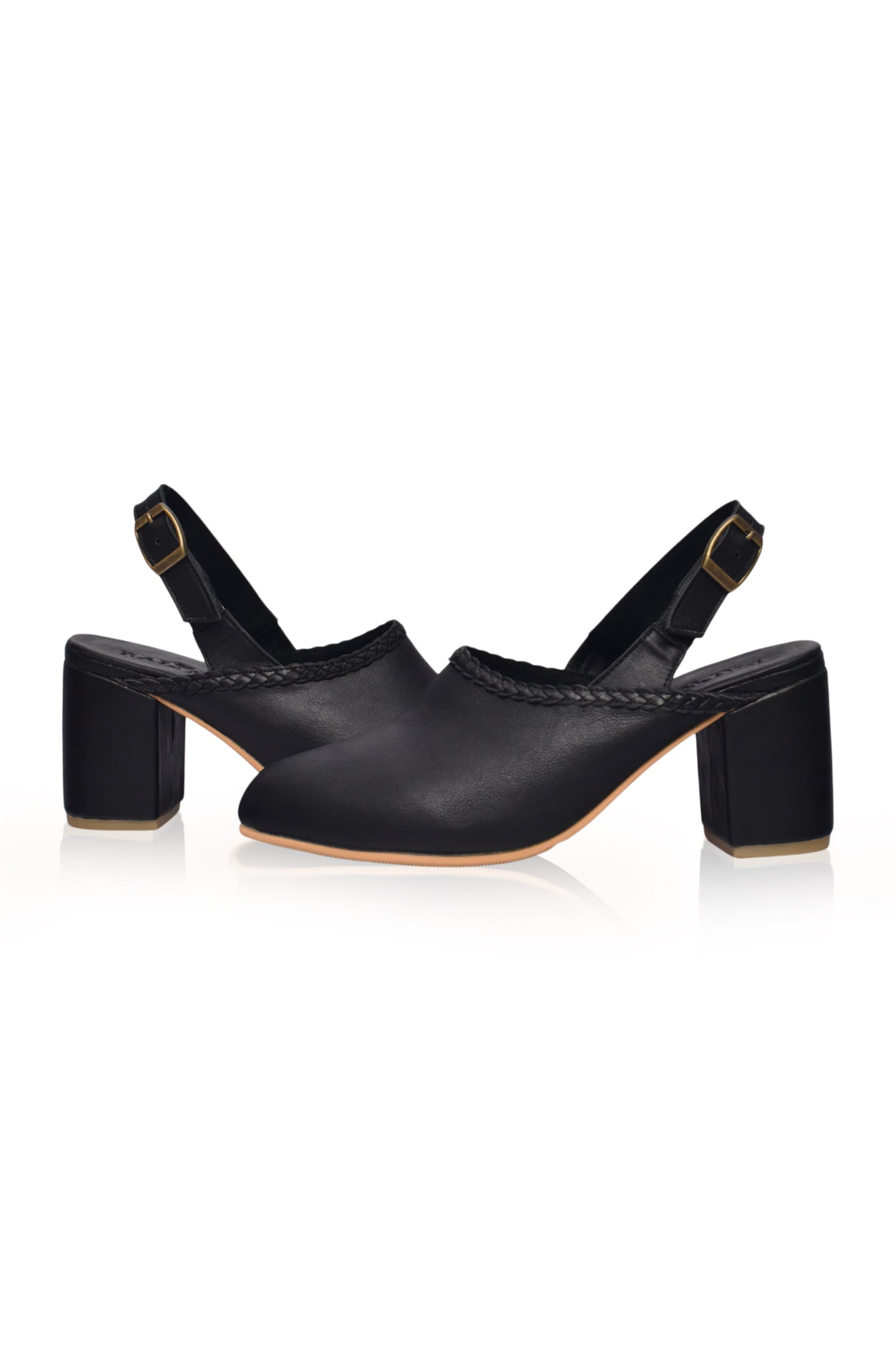 Savage Leather Slingback Heels