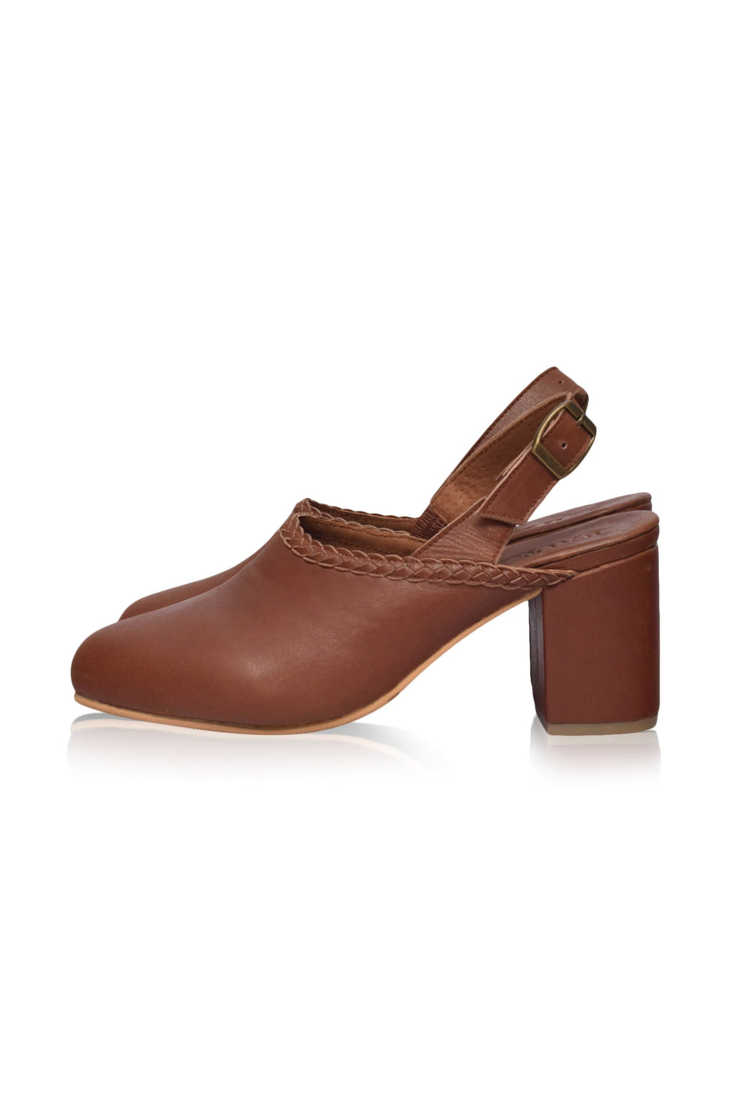 Savage Leather Slingback Heels
