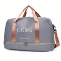 Travel Duffle Bag with Shoe Compartment & Strap (Gray)