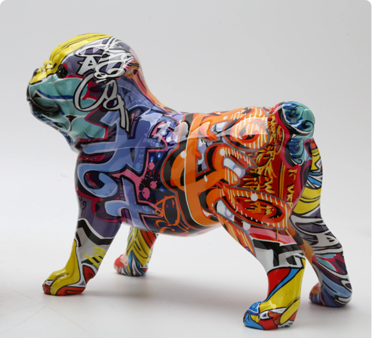 Graffiti Pug Resin Craft
