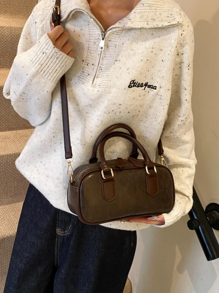 Retro Bowling Shoulder Handbag
