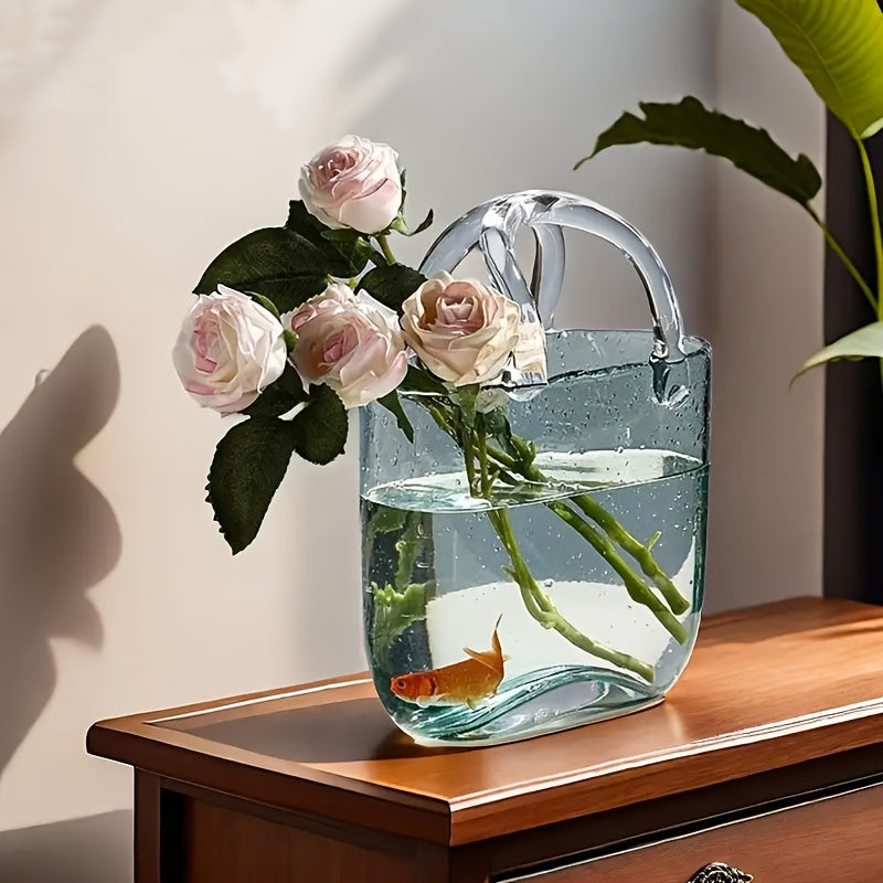 Nordic Style Handbag Glass Vase Fish Tank