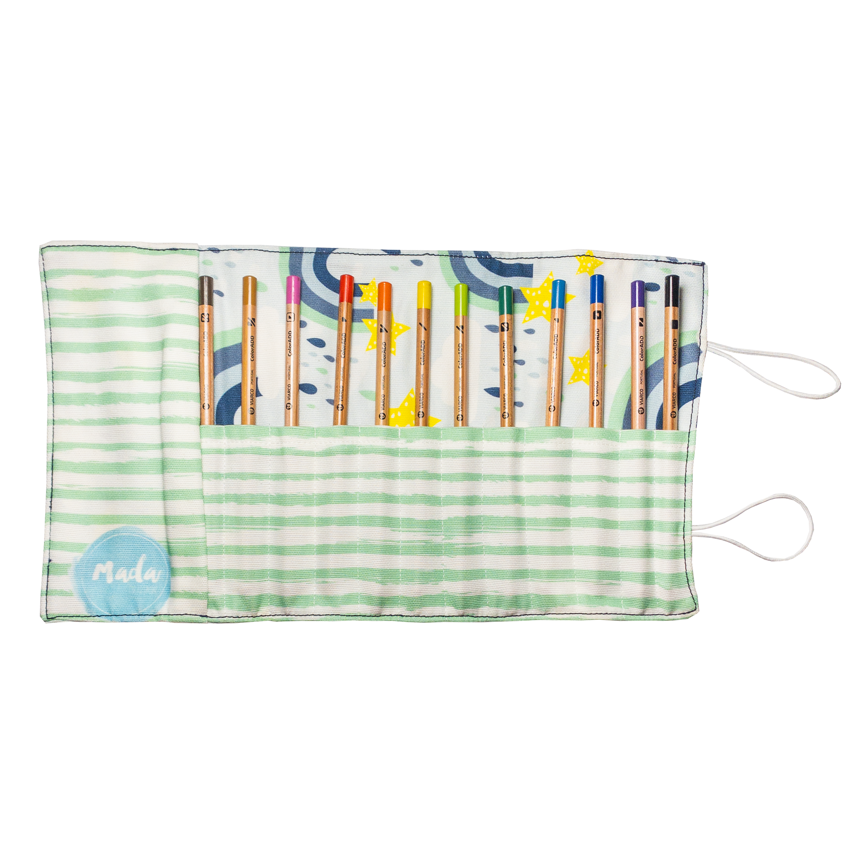 Blue Rainbow Long Pencil Case