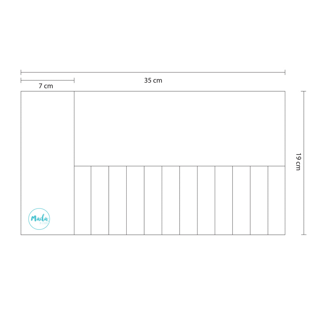 Blue Rainbow Long Pencil Case