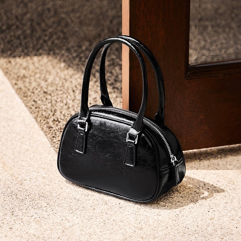 Harlow Glossy Mini Bowling Handbag