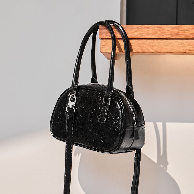 Harlow Glossy Mini Bowling Handbag