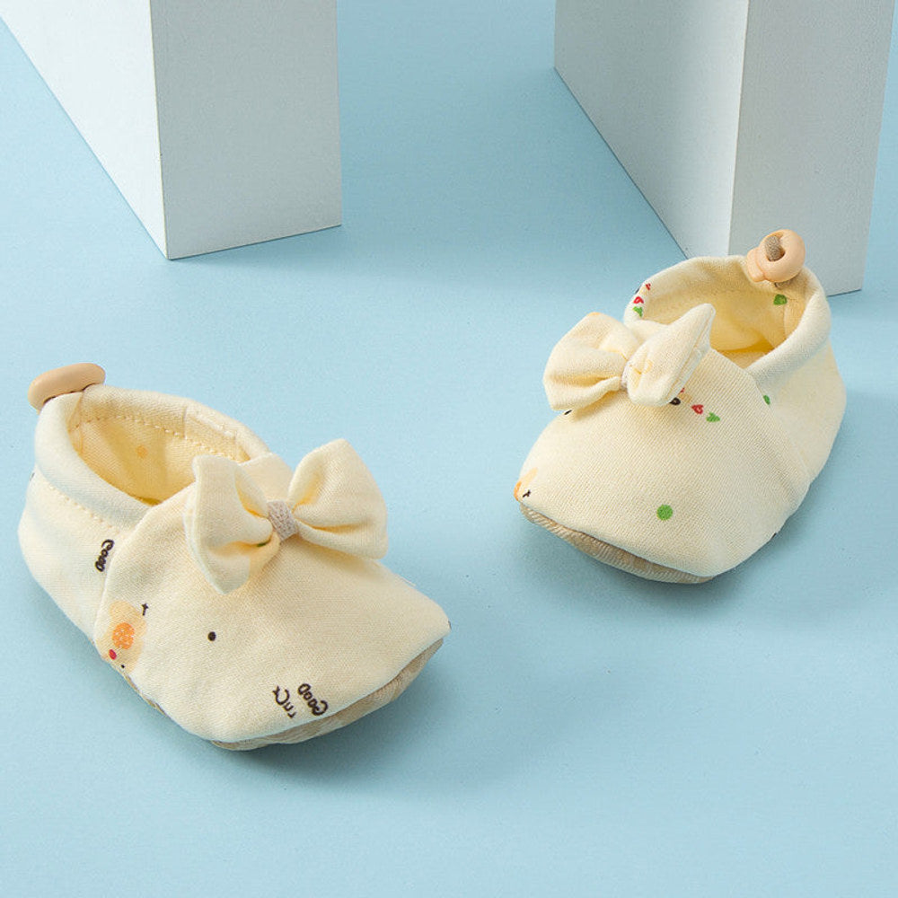 MyKids-USA® Baby Simple Cartoon Print Soft Sole Anti-slip Shoes with Cotton Fabric