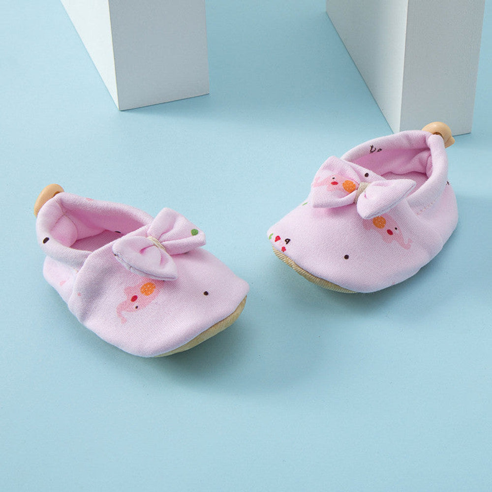 MyKids-USA® Baby Simple Cartoon Print Soft Sole Anti-slip Shoes with Cotton Fabric