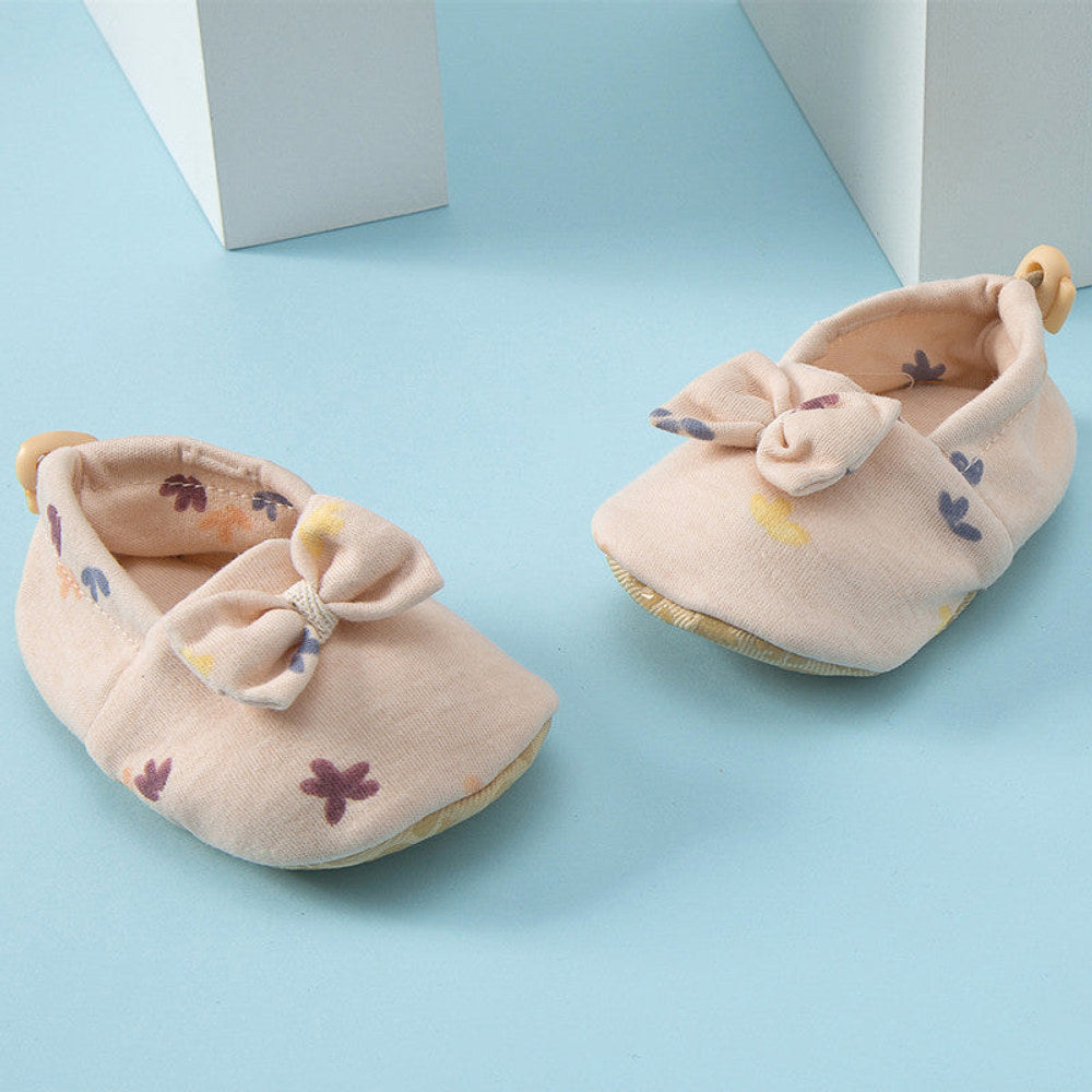 MyKids-USA® Baby Simple Cartoon Print Soft Sole Anti-slip Shoes with Cotton Fabric